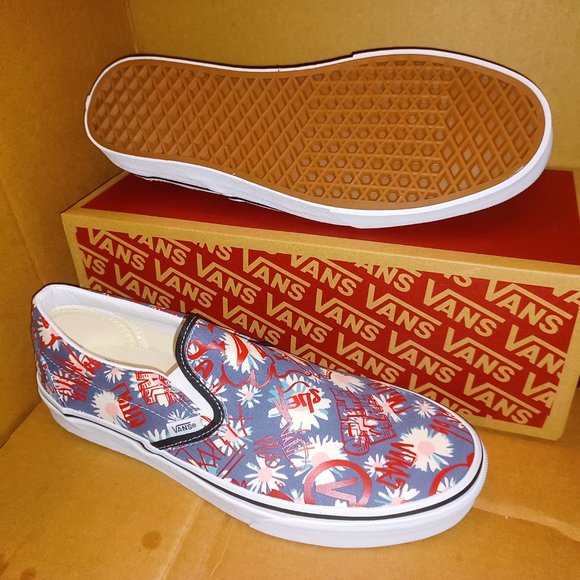 Vans Men's 10.5 Classic Slip-On Crew Floral/Red VN0A4BV31JA - Picture 12 of 12